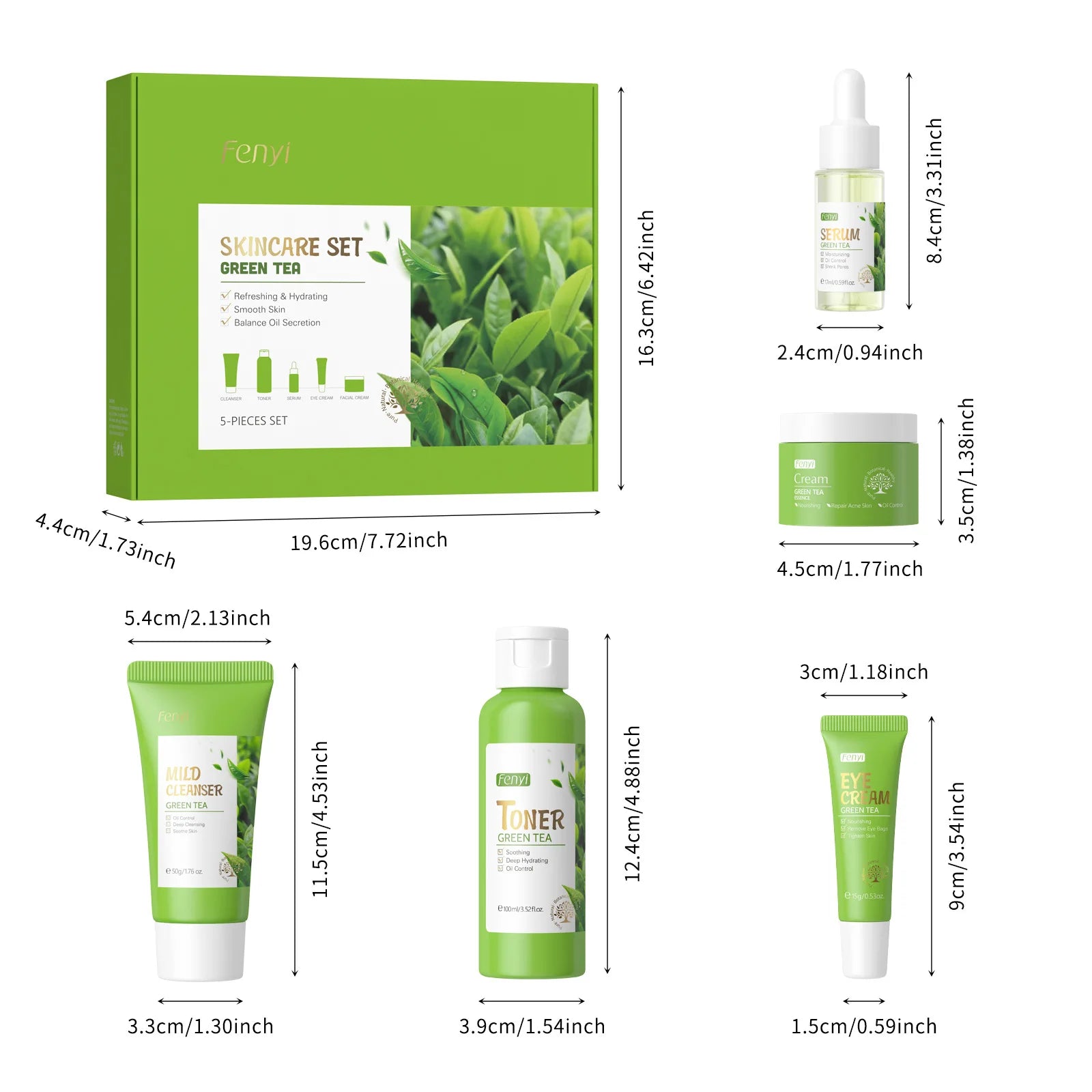 Green Tea Skincare Set - 5 Piece Collection